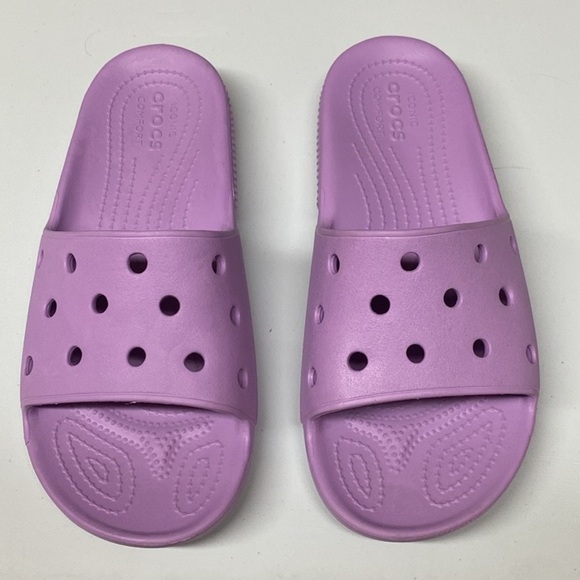 Crocs Iconic Comfort Classic Slides “Lilac” Size 9 - Picture 1 of 5